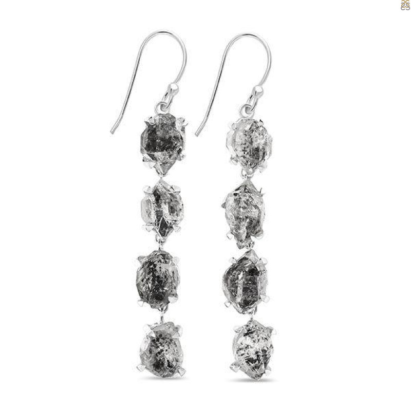 Herkimer Diamond Rough Earring-2E HKD-3-274