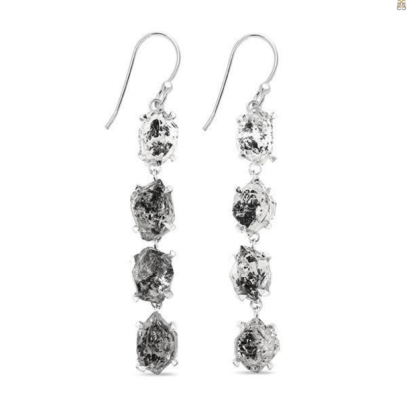 Herkimer Diamond Rough Earring-2E HKD-3-275