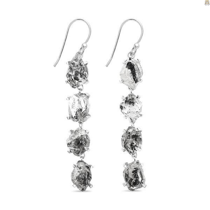 Herkimer Diamond Rough Earring-2E HKD-3-276