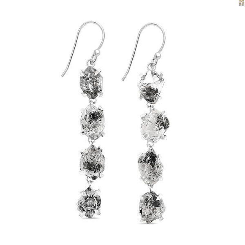 Herkimer Diamond Rough Earring-2E HKD-3-277
