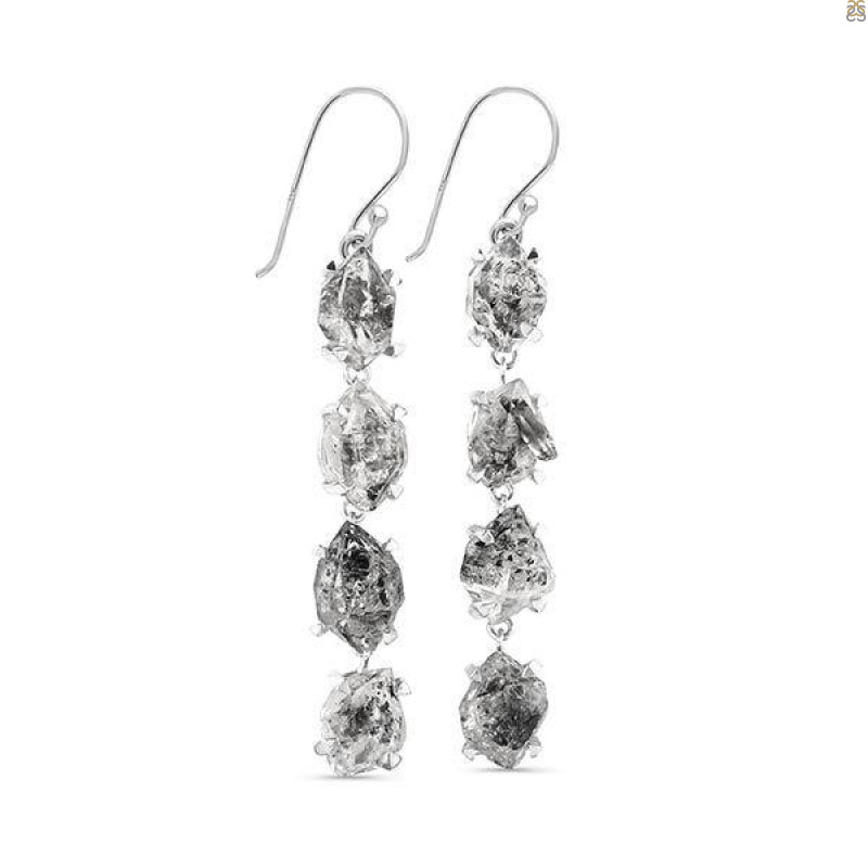 Herkimer Diamond Rough Earring-2E HKD-3-283