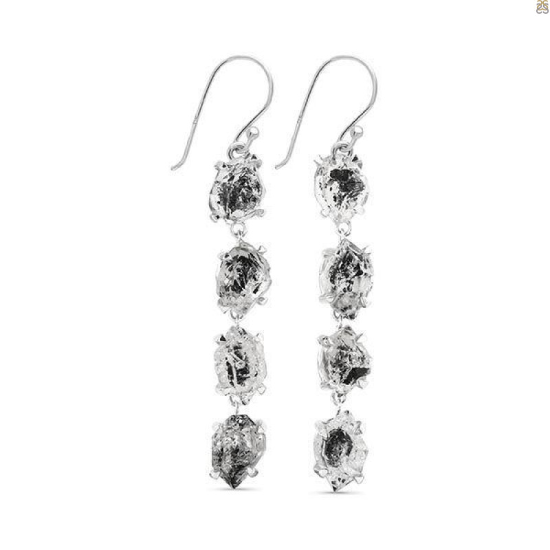 Herkimer Diamond Rough Earring-2E HKD-3-284