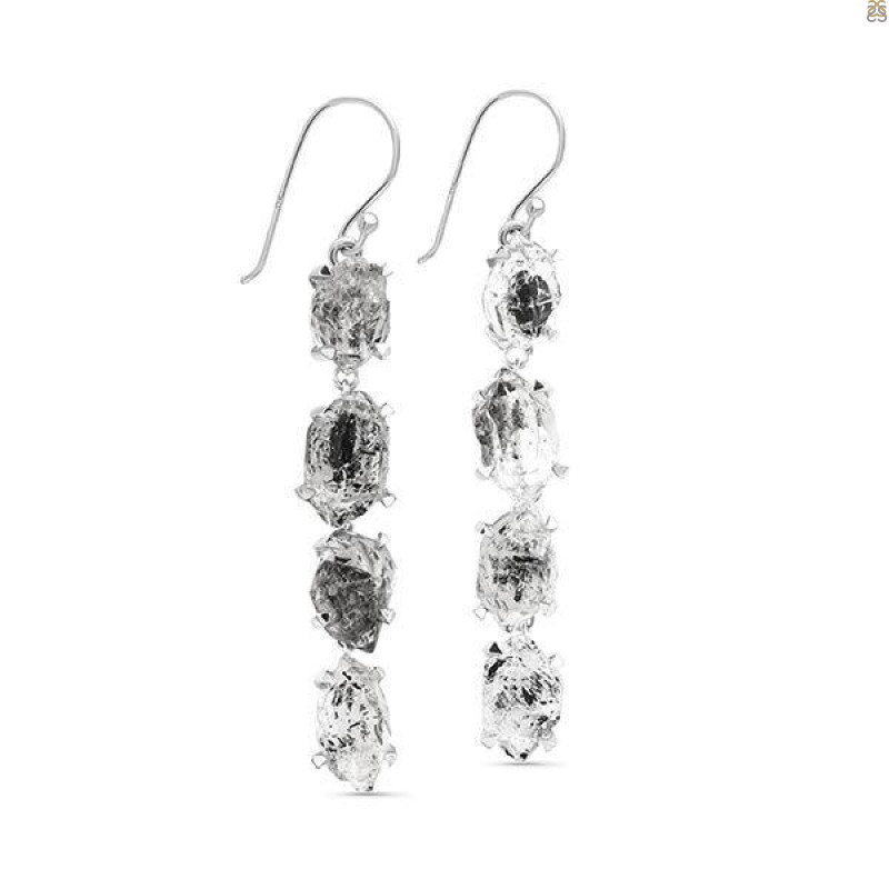 Herkimer Diamond Rough Earring-2E HKD-3-286
