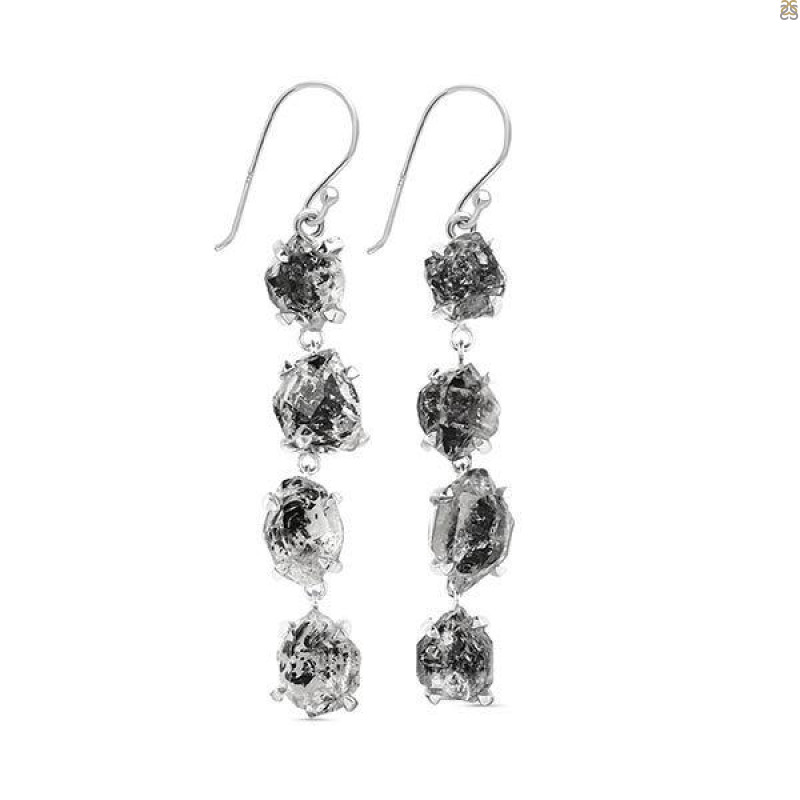 Herkimer Diamond Rough Earring-2E HKD-3-287