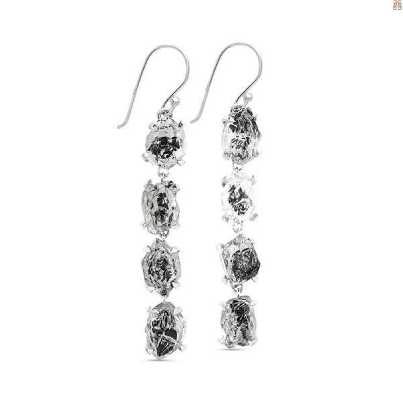 Herkimer Diamond Rough Earring-2E HKD-3-288