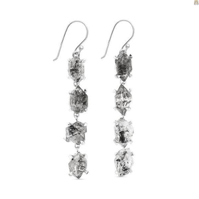 Herkimer Diamond Rough Earring-2E HKD-3-289