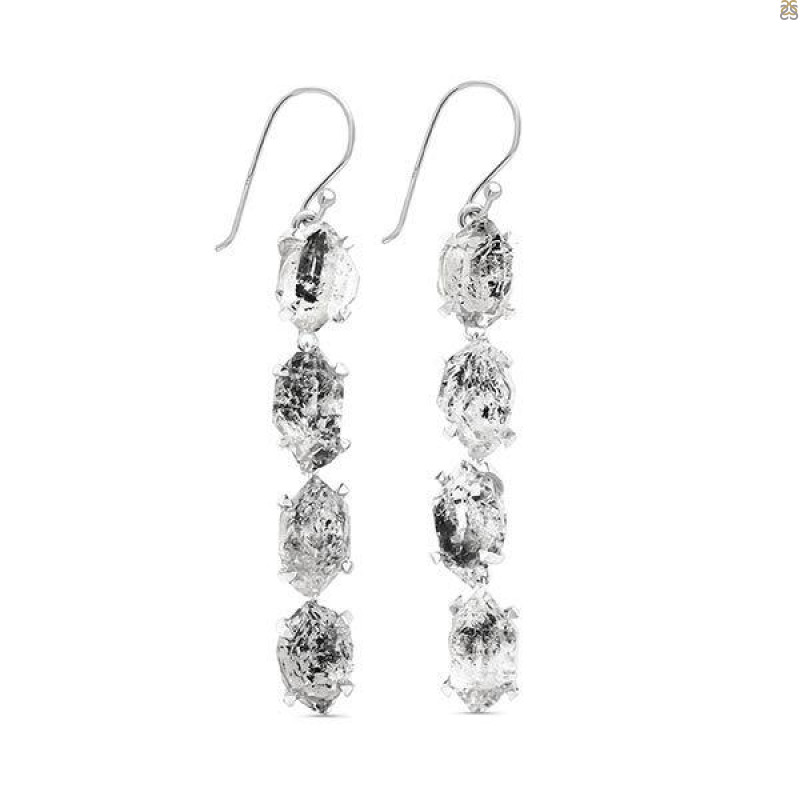 Herkimer Diamond Rough Earring-2E HKD-3-291