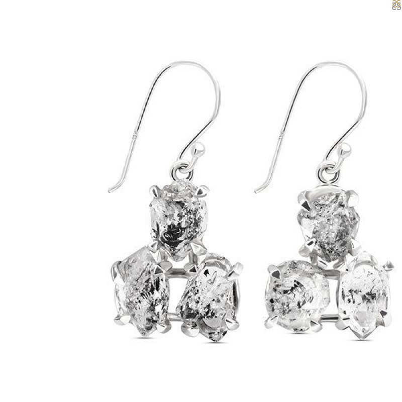Herkimer Diamond Rough Earring-2E HKD-3-31