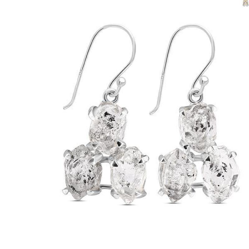Herkimer Diamond Rough Earring-2E HKD-3-33