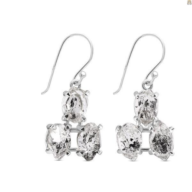 Herkimer Diamond Rough Earring-2E HKD-3-34