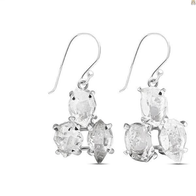Herkimer Diamond Rough Earring-2E HKD-3-36