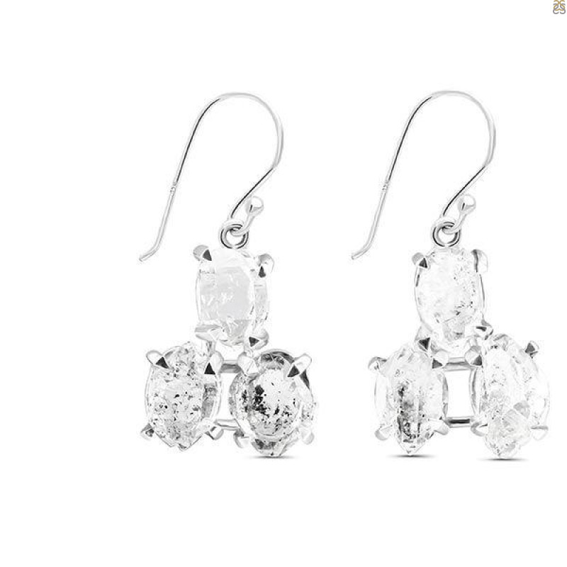Herkimer Diamond Rough Earring-2E HKD-3-39