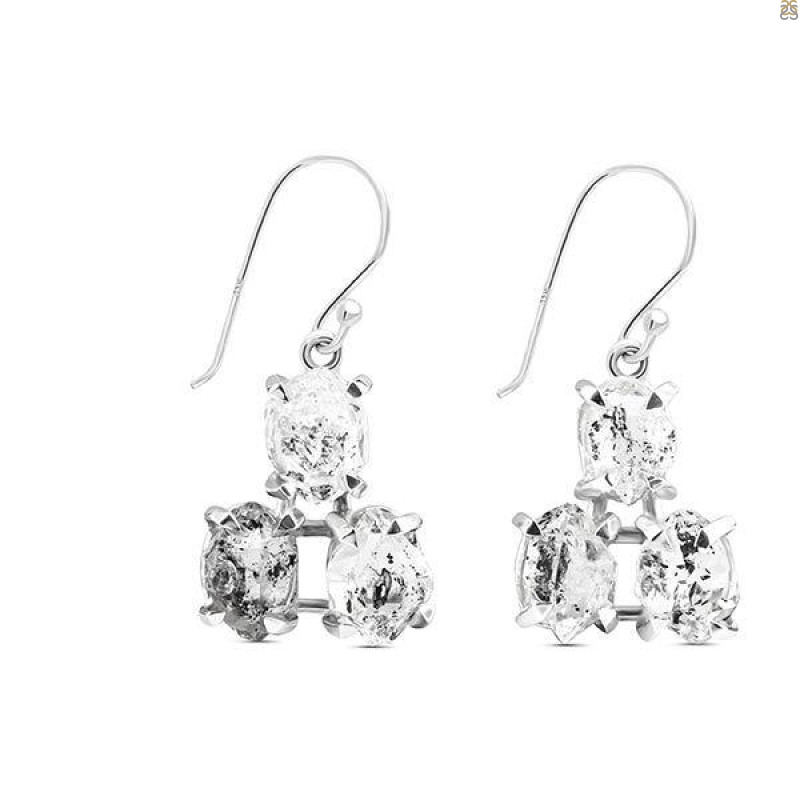 Herkimer Diamond Rough Earring-2E HKD-3-41