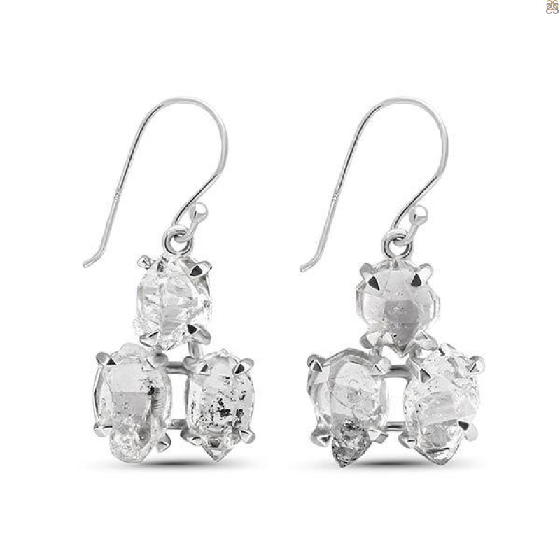 Herkimer Diamond Rough Earring-2E HKD-3-42
