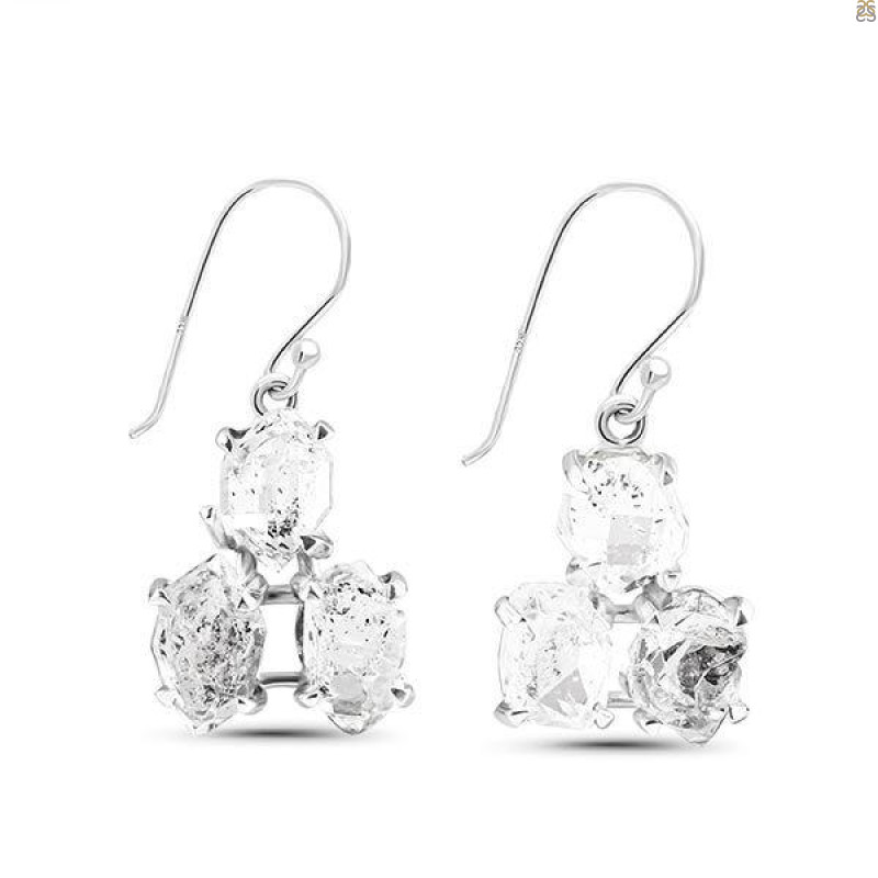 Herkimer Diamond Rough Earring-2E HKD-3-44
