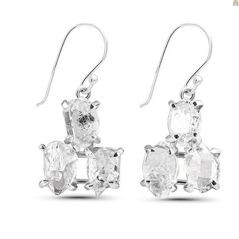 Herkimer Diamond Rough Earring-2E HKD-3-45