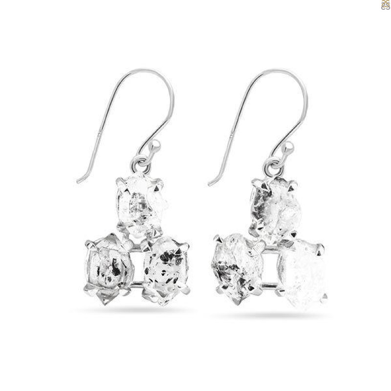 Herkimer Diamond Rough Earring-2E HKD-3-55