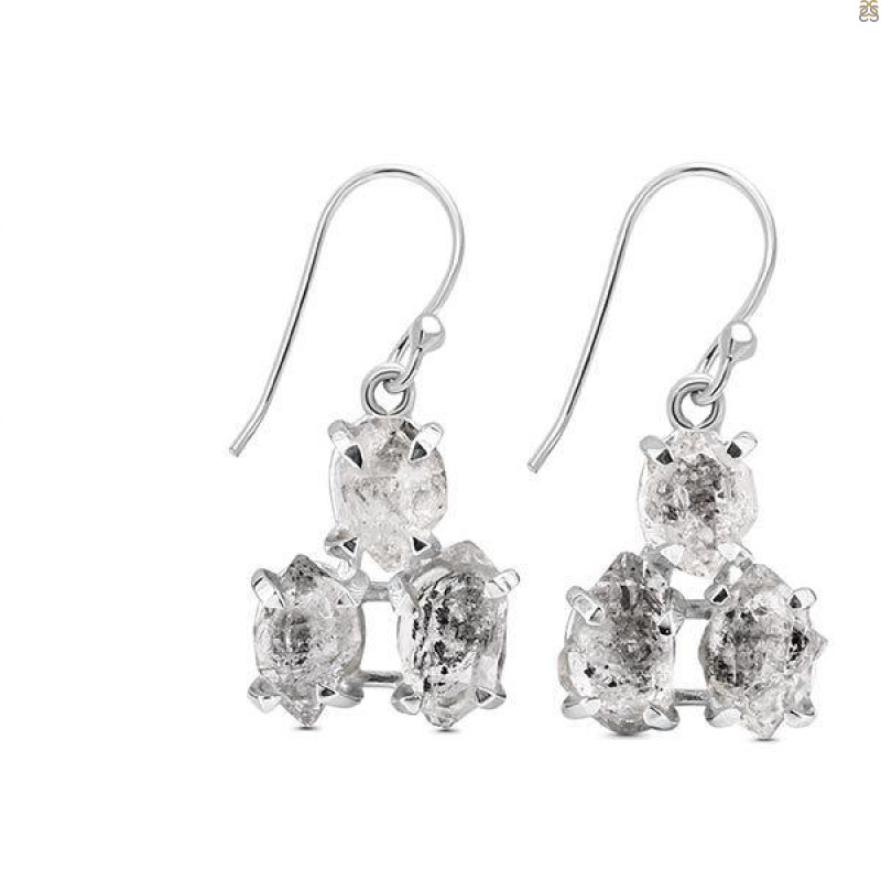Herkimer Diamond Rough Earring-2E HKD-3-56