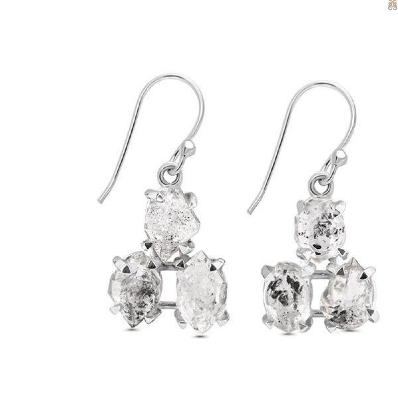 Herkimer Diamond Rough Earring-2E HKD-3-58