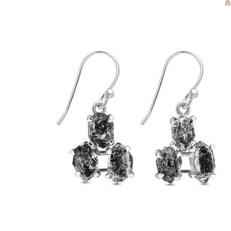 Herkimer Diamond Rough Earring-2E HKD-3-62