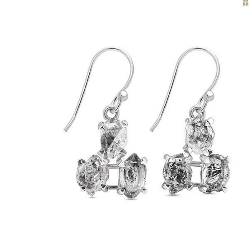 Herkimer Diamond Rough Earring-2E HKD-3-64