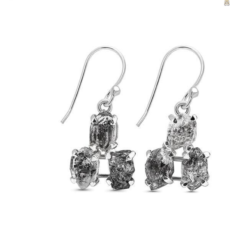 Herkimer Diamond Rough Earring-2E HKD-3-65