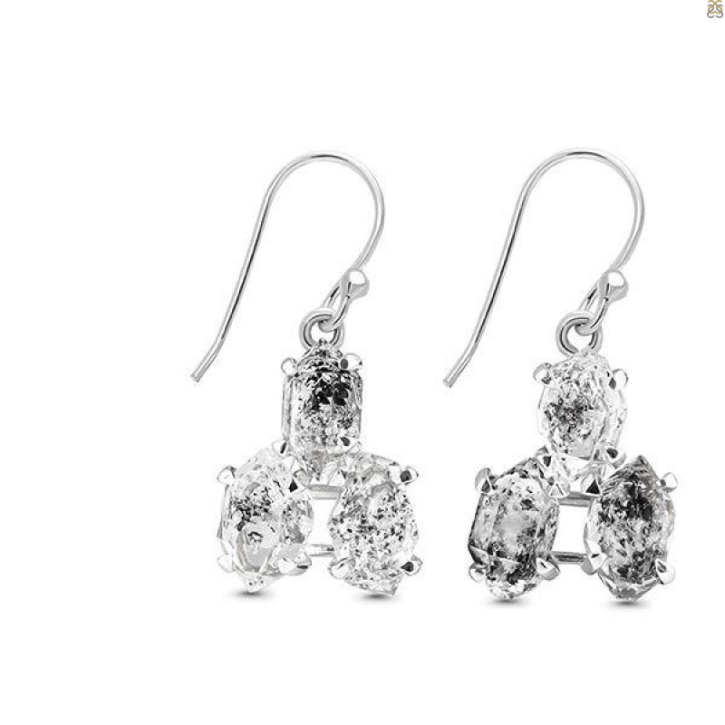 Herkimer Diamond Rough Earring-2E HKD-3-66