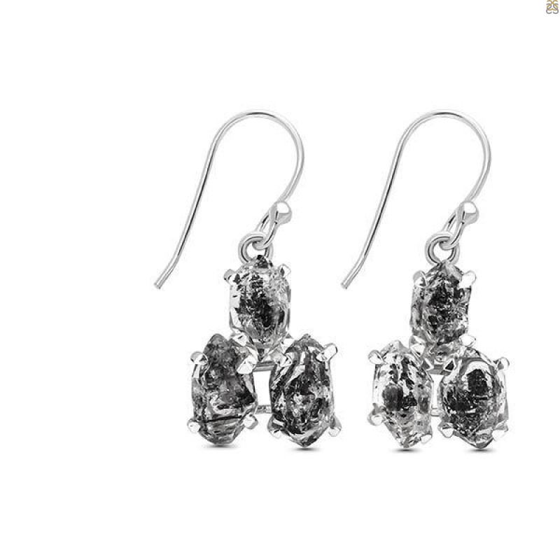 Herkimer Diamond Rough Earring-2E HKD-3-67