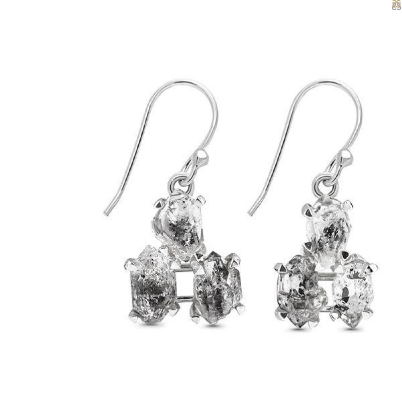 Herkimer Diamond Rough Earring-2E HKD-3-68