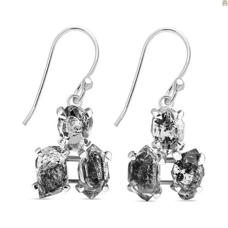 Herkimer Diamond Rough Earring-2E HKD-3-71