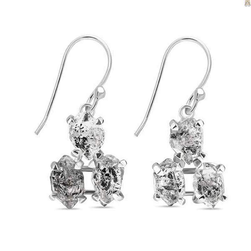 Herkimer Diamond Rough Earring-2E HKD-3-72