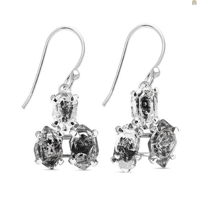 Herkimer Diamond Rough Earring-2E HKD-3-73