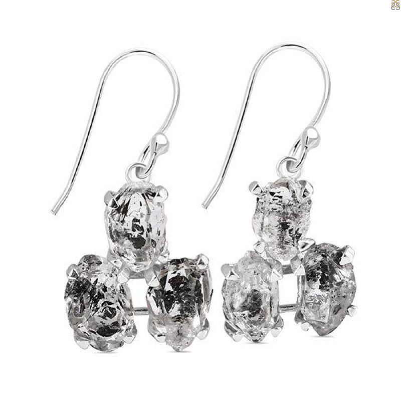 Herkimer Diamond Rough Earring-2E HKD-3-81