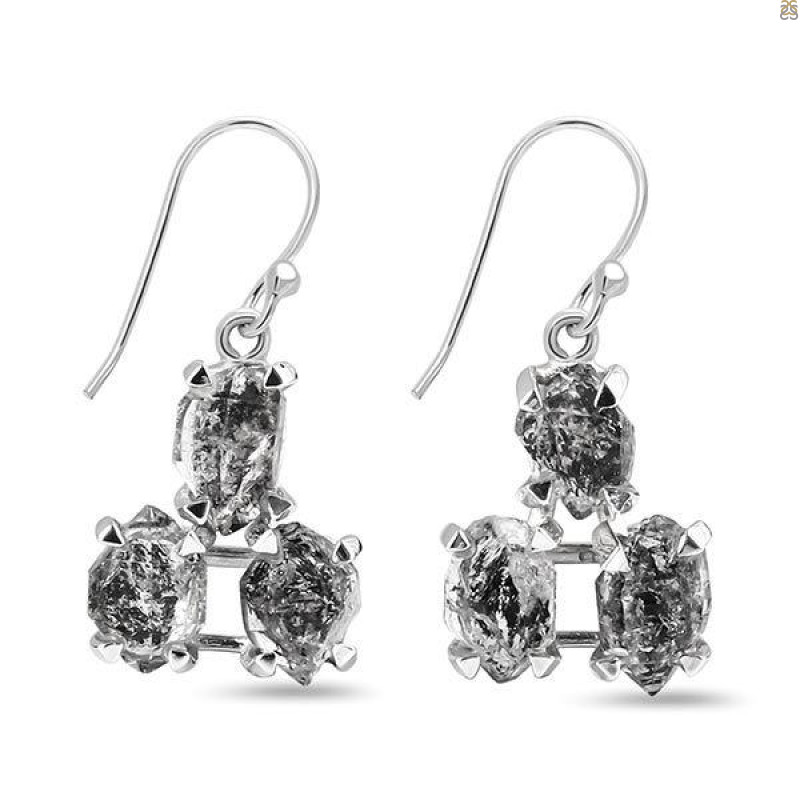 Herkimer Diamond Rough Earring-2E HKD-3-88