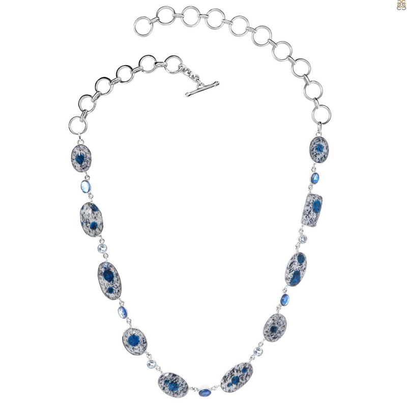 K2 Jasper/Kyanite/Blue Topaz Necklace-NSL K2J-12-8