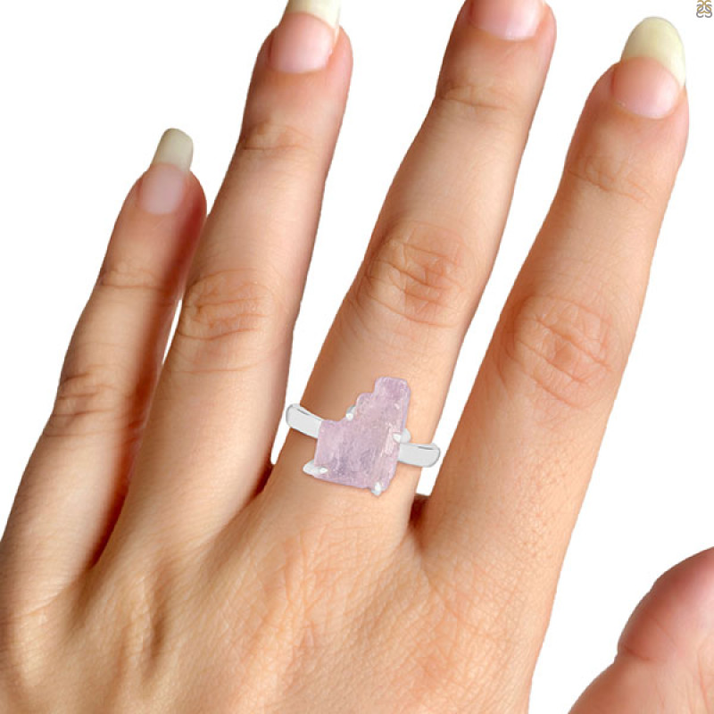 Kunzite Rough Ring-R-Size-9 KNZ-2-146