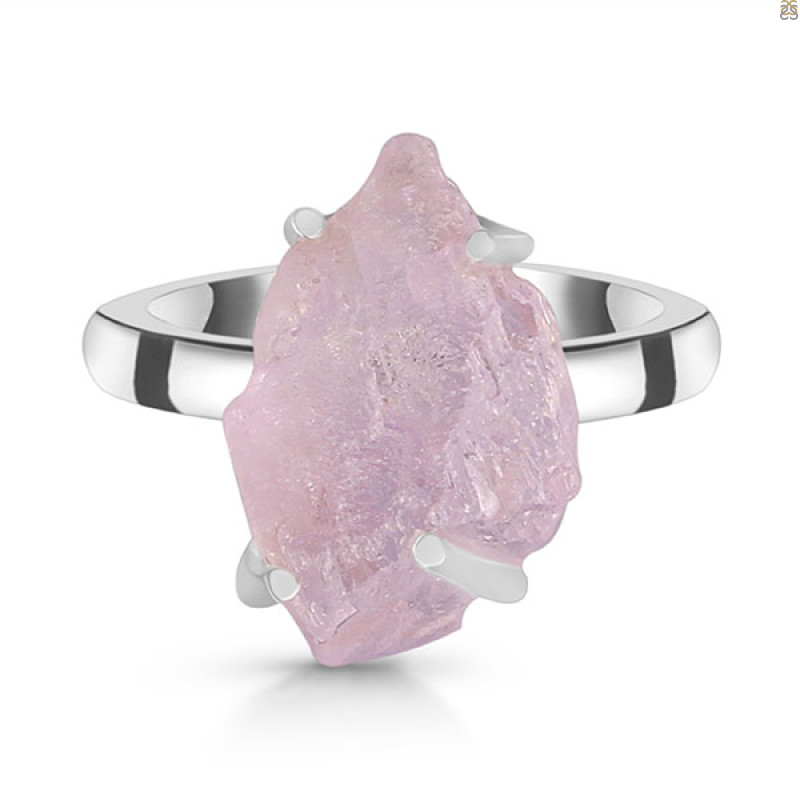 Kunzite Rough Ring-R-Size-8 KNZ-2-150
