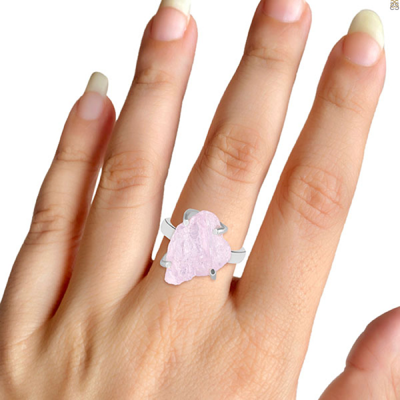 Kunzite Rough Ring-R-Size-7 KNZ-2-33