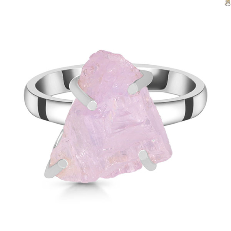 Kunzite Rough Ring-R-Size-8 KNZ-2-41
