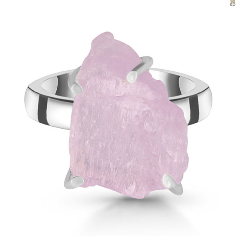 Kunzite Rough Ring-R-Size-8 KNZ-2-69