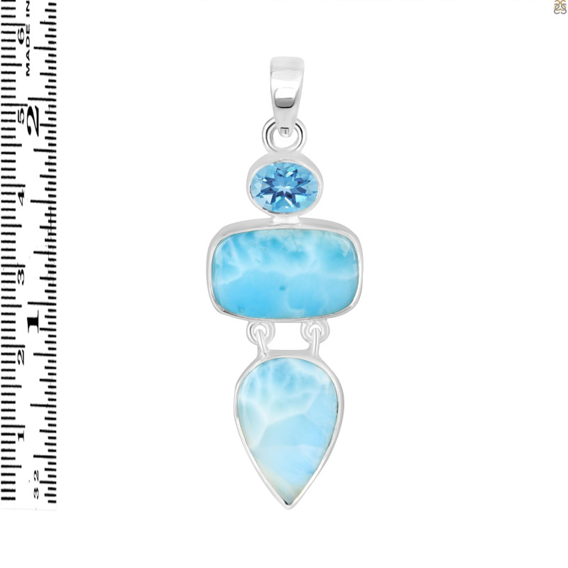 Larimar/Blue Topaz Pendant-2SP LAR-1-1753
