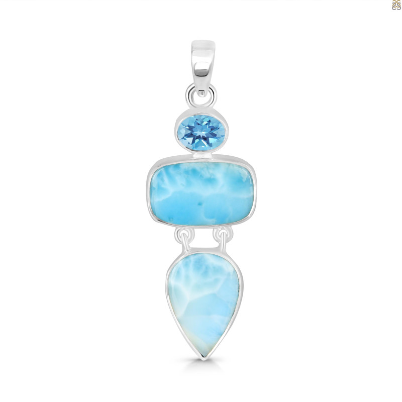 Larimar/Blue Topaz Pendant-2SP LAR-1-1753