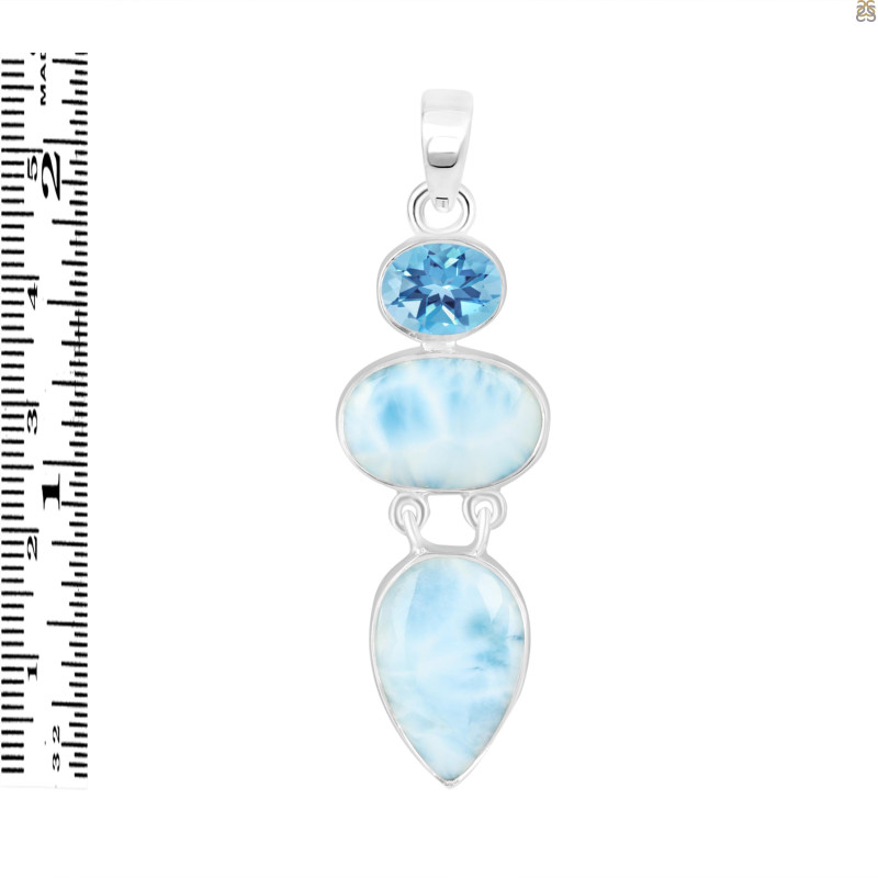 Larimar/Blue Topaz Pendant-2SP LAR-1-1754