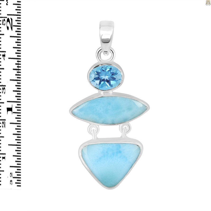 Larimar/Blue Topaz Pendant-2SP LAR-1-1755