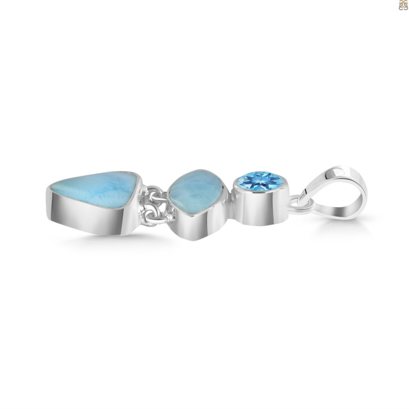 Larimar/Blue Topaz Pendant-2SP LAR-1-1755