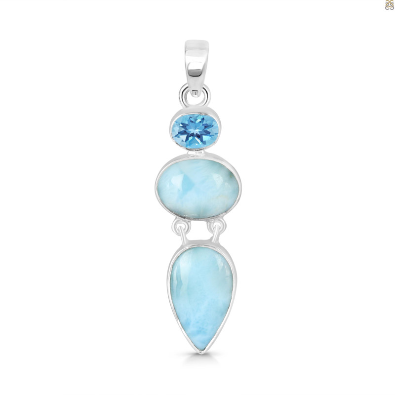 Larimar/Blue Topaz Pendant-2SP LAR-1-1757