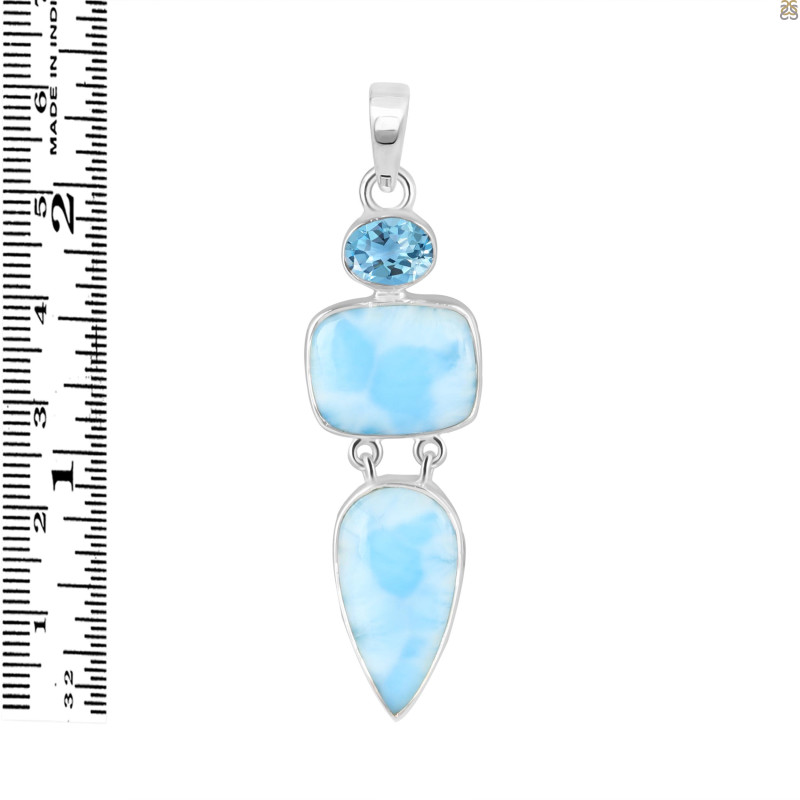 Larimar/Blue Topaz Pendant-2SP LAR-1-1760