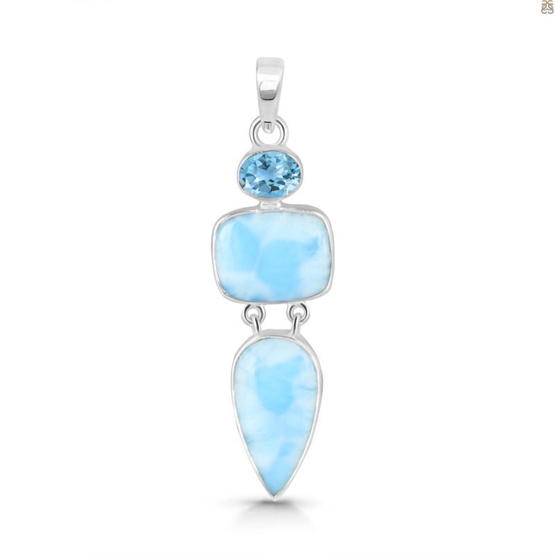 Larimar/Blue Topaz Pendant-2SP LAR-1-1760
