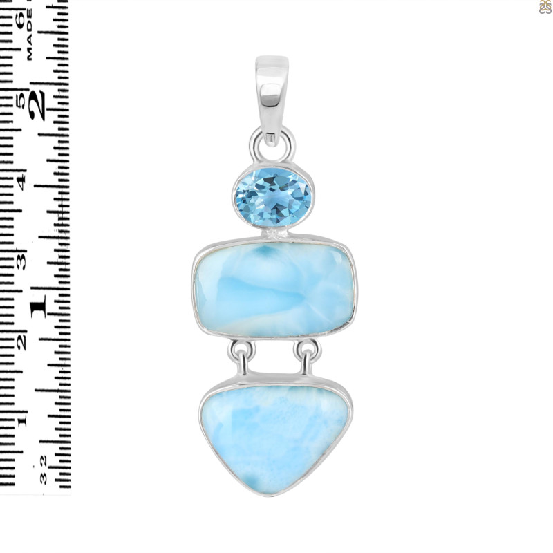 Larimar/Blue Topaz Pendant-2SP LAR-1-1761