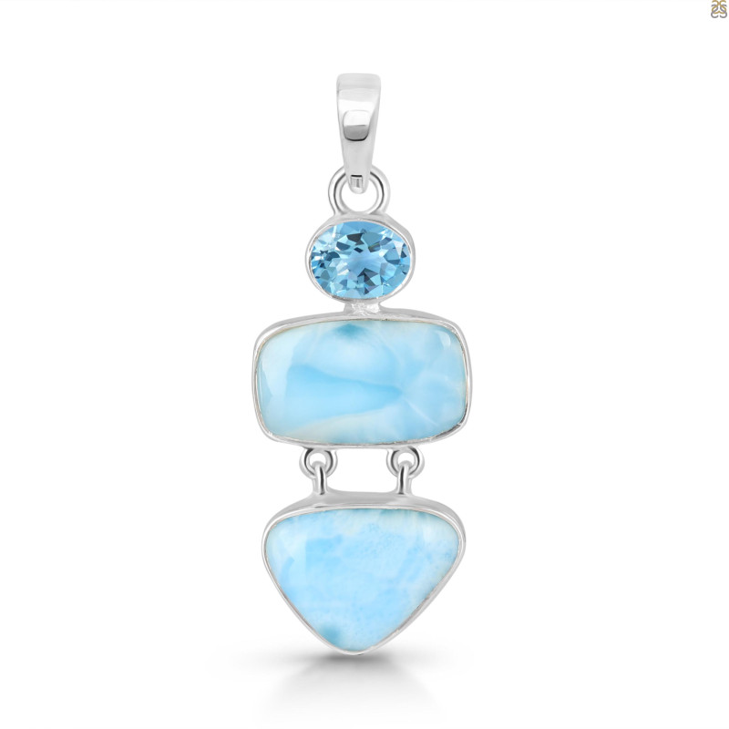Larimar/Blue Topaz Pendant-2SP LAR-1-1761